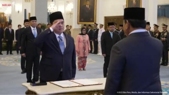 Erick Thohir dilantik jadi Menpora. [YouTube Sekretariat Presiden]